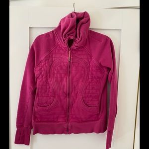 Lululemon raspberry scuba zip up size L